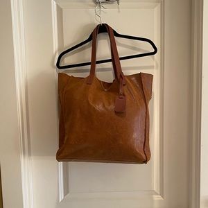 Light Brown Leather Tote Bag